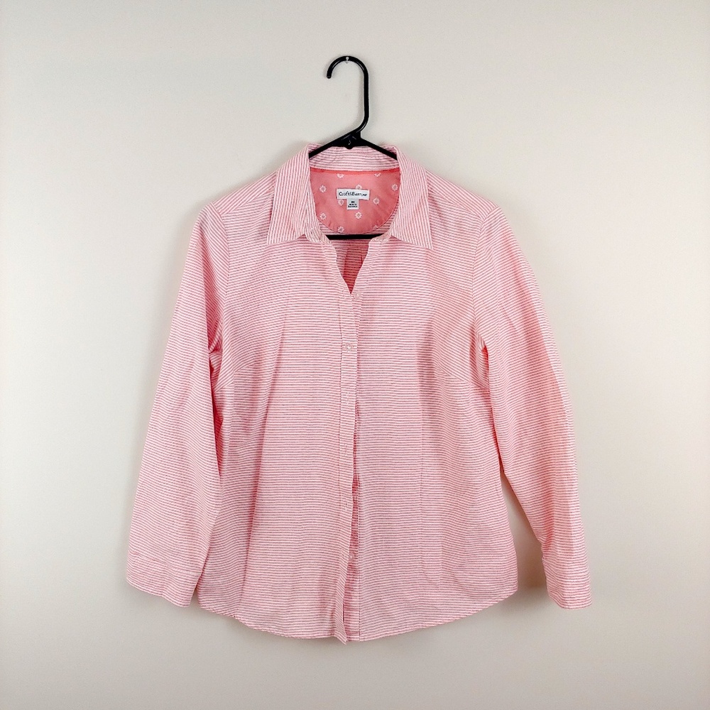 Croft & Barrow Button Down Striped Collared Shirt